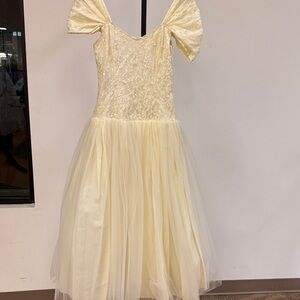 Scott McClintock Elegant Cream Lace and Tulle Dress